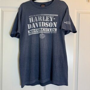 Harley Davidson Cocoa Beach Florida T Shirt Mens L Y2K Shield Logo Biker Tee